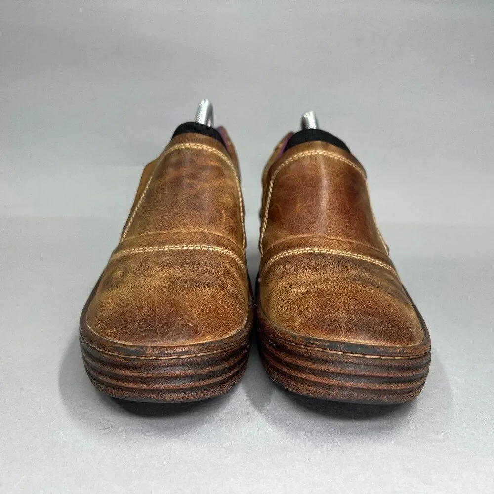 Bionica Women's Size 7 Grinnell Brown Leather Wedge Slip On‎ Shoes